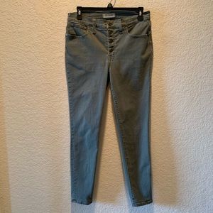 Madewell olive green 9” high rise skinny jean, 29